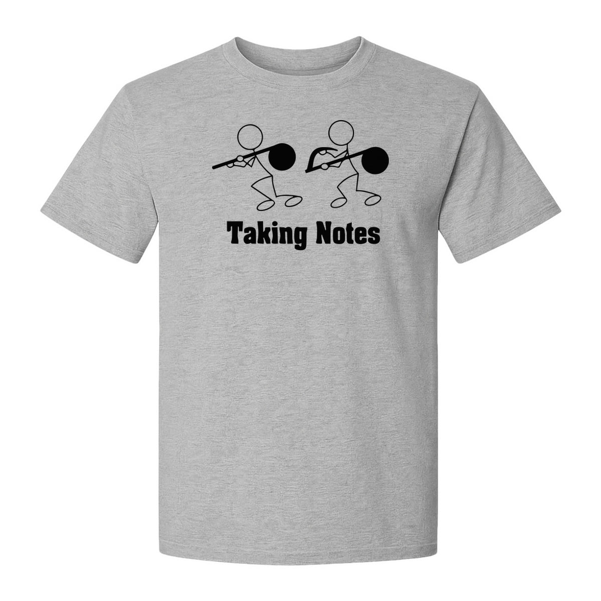 Music T-Shirt, Taking Notes Stick Figure Instrument Design for Musicians and Teachers