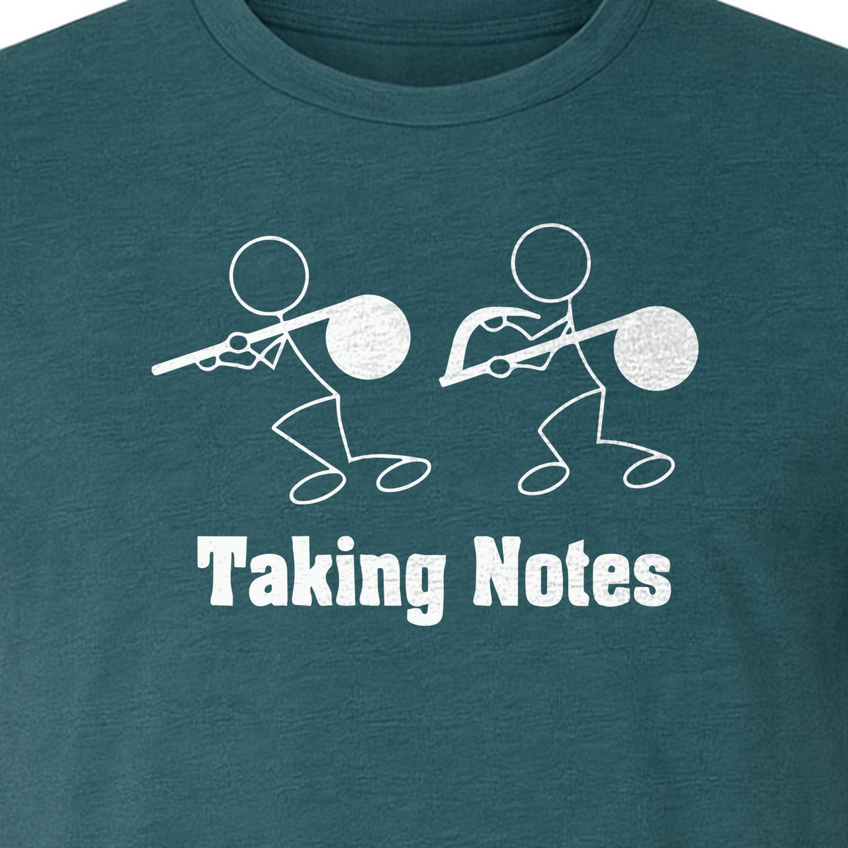 Music T-Shirt, Taking Notes Stick Figure Instrument Design for Musicians and Teachers