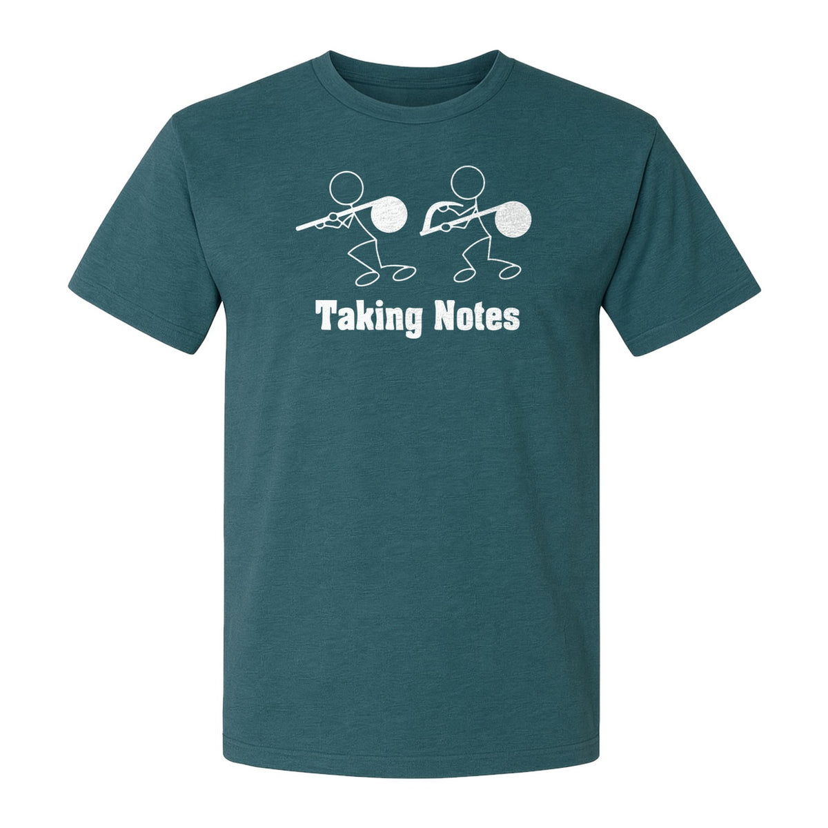 Music T-Shirt, Taking Notes Stick Figure Instrument Design for Musicians and Teachers