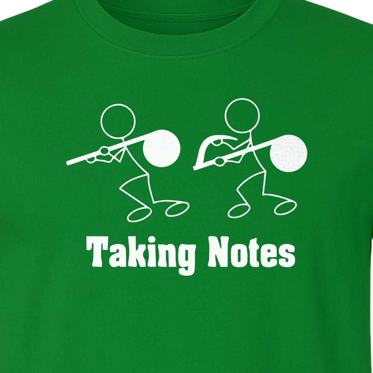 Music T-Shirt, Taking Notes Stick Figure Instrument Design for Musicians and Teachers