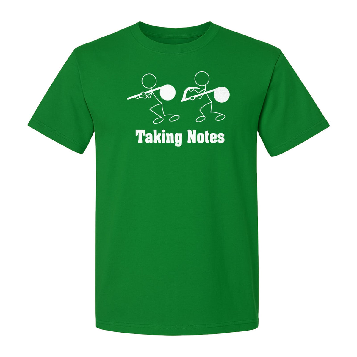 Music T-Shirt, Taking Notes Stick Figure Instrument Design for Musicians and Teachers