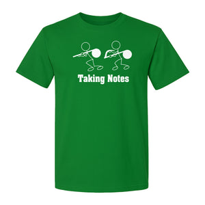 Music T-Shirt, Taking Notes Stick Figure Instrument Design for Musicians and Teachers