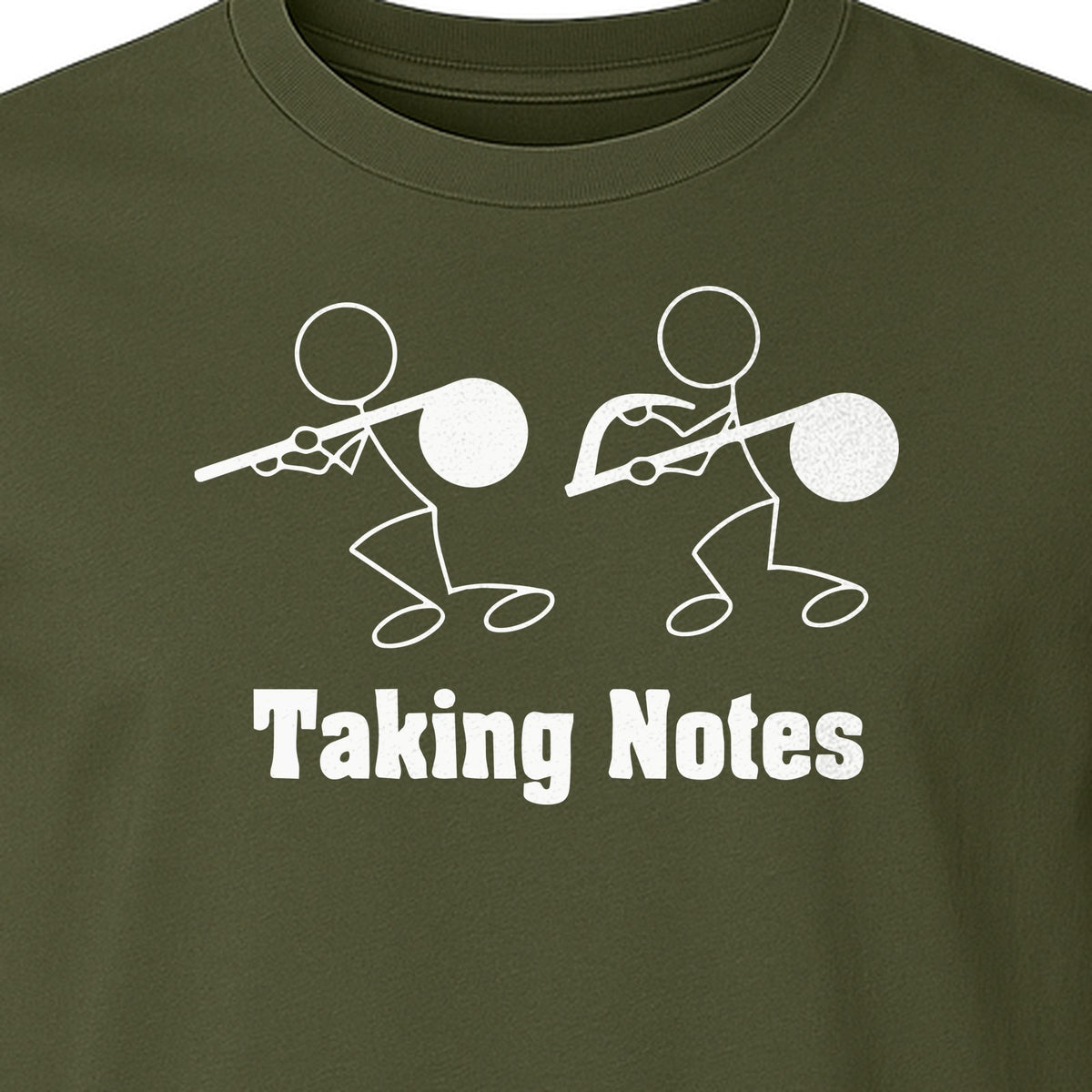 Music T-Shirt, Taking Notes Stick Figure Instrument Design for Musicians and Teachers