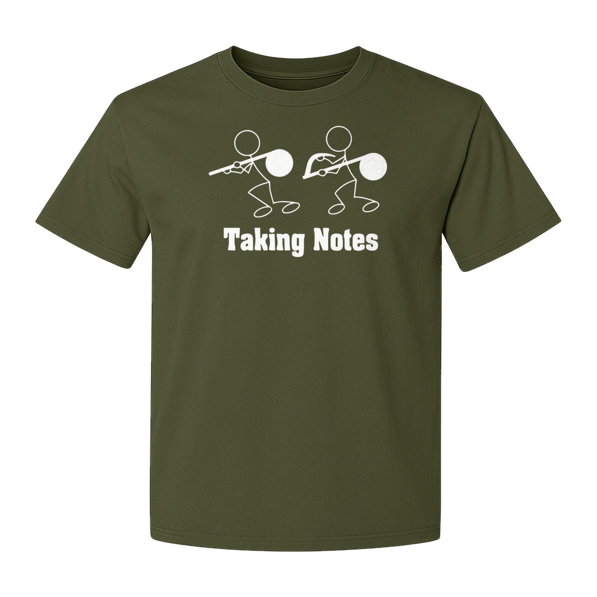 Music T-Shirt, Taking Notes Stick Figure Instrument Design for Musicians and Teachers