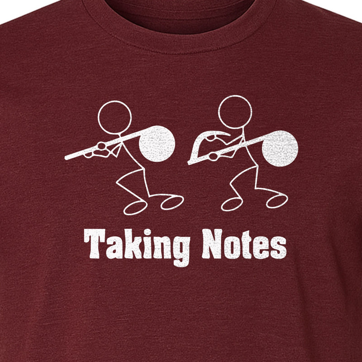 Music T-Shirt, Taking Notes Stick Figure Instrument Design for Musicians and Teachers