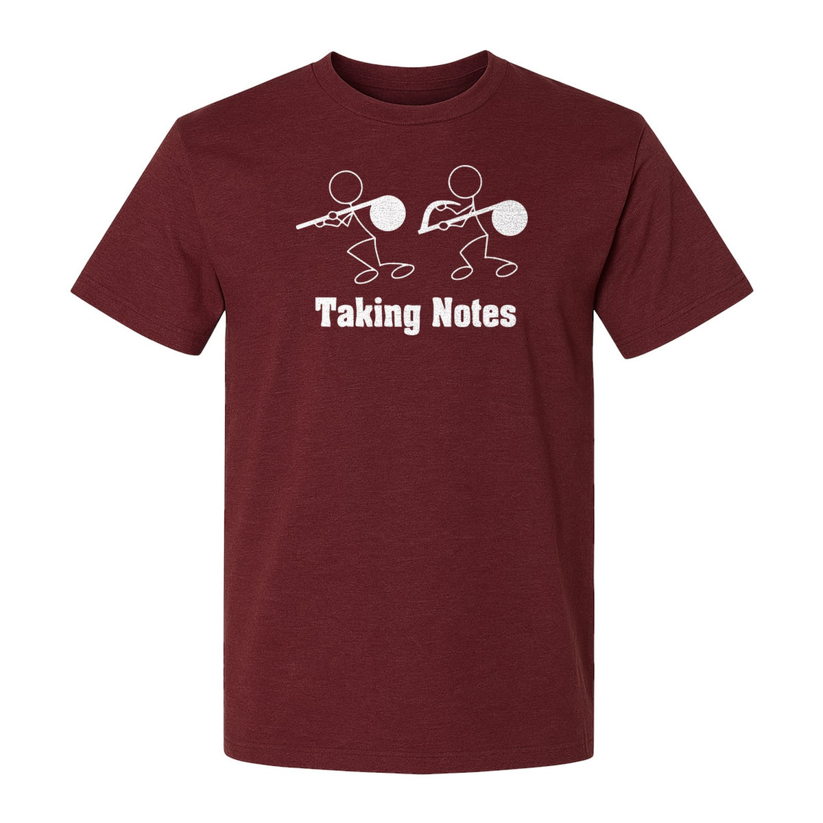 Music T-Shirt, Taking Notes Stick Figure Instrument Design for Musicians and Teachers
