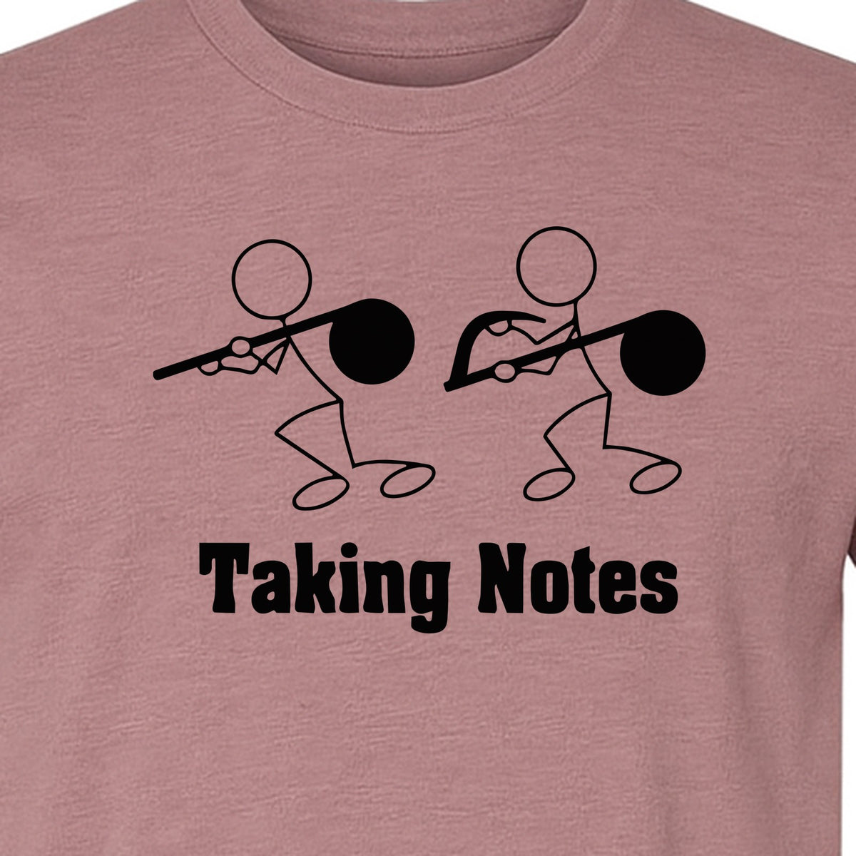 Music T-Shirt, Taking Notes Stick Figure Instrument Design for Musicians and Teachers