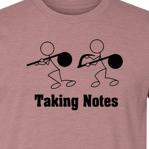 Music T-Shirt, Taking Notes Stick Figure Instrument Design for Musicians and Teachers