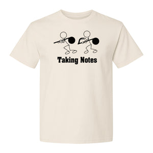 Music T-Shirt, Taking Notes Stick Figure Instrument Design for Musicians and Teachers