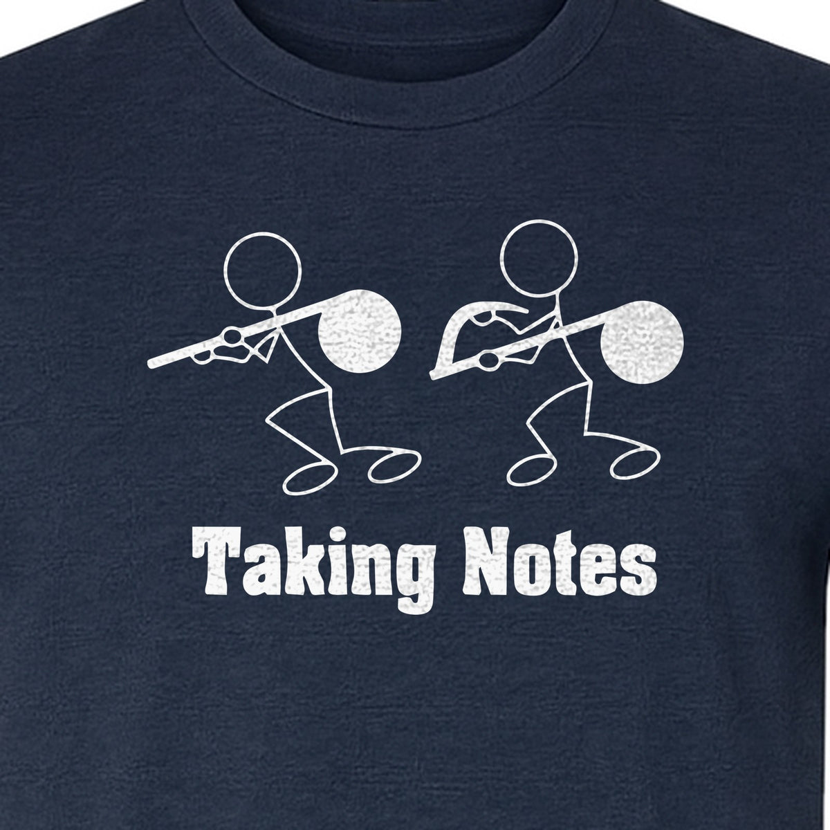 Music T-Shirt, Taking Notes Stick Figure Instrument Design for Musicians and Teachers