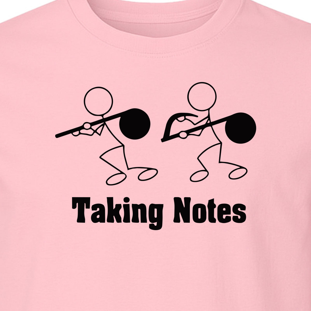 Music T-Shirt, Taking Notes Stick Figure Instrument Design for Musicians and Teachers