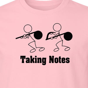 Music T-Shirt, Taking Notes Stick Figure Instrument Design for Musicians and Teachers