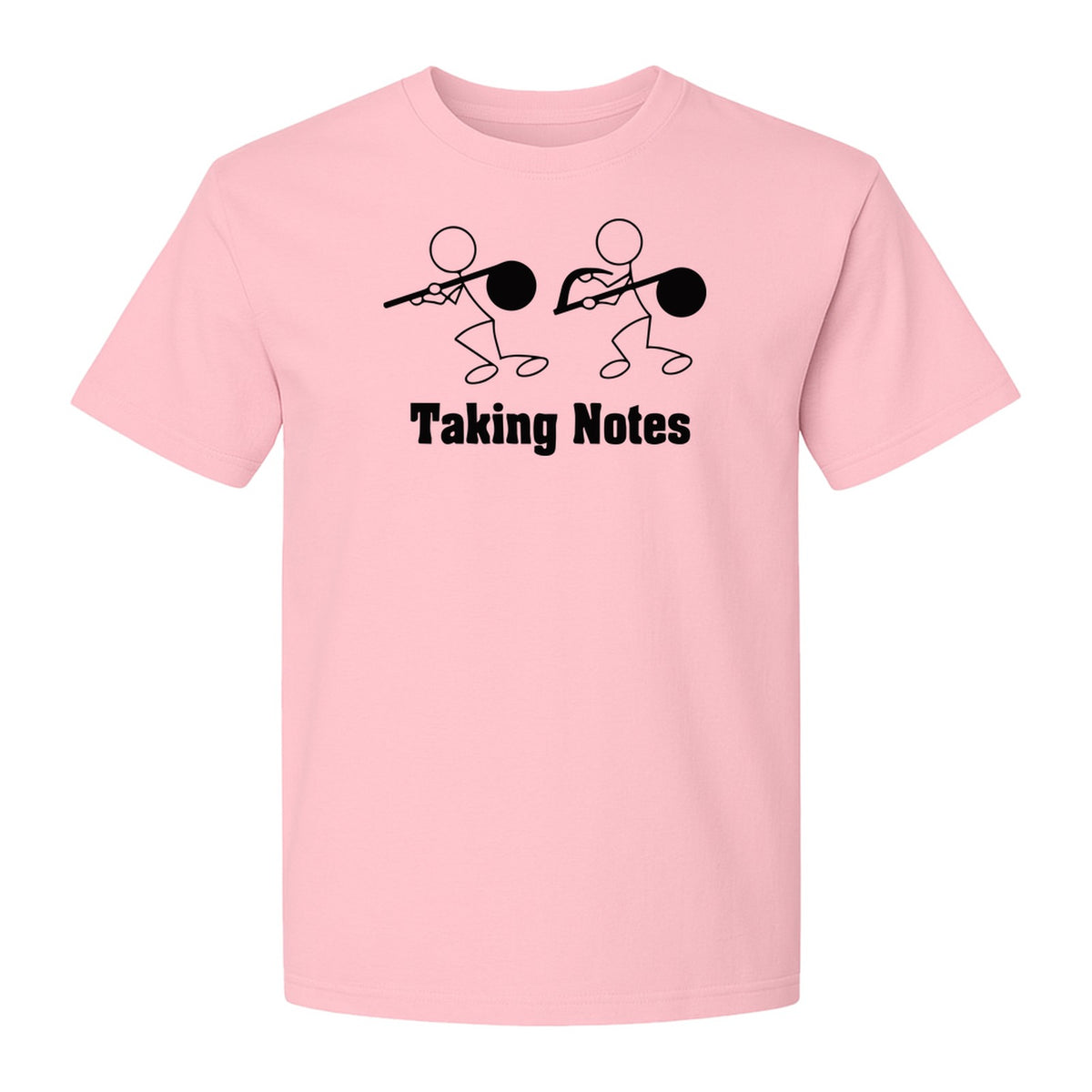 Music T-Shirt, Taking Notes Stick Figure Instrument Design for Musicians and Teachers
