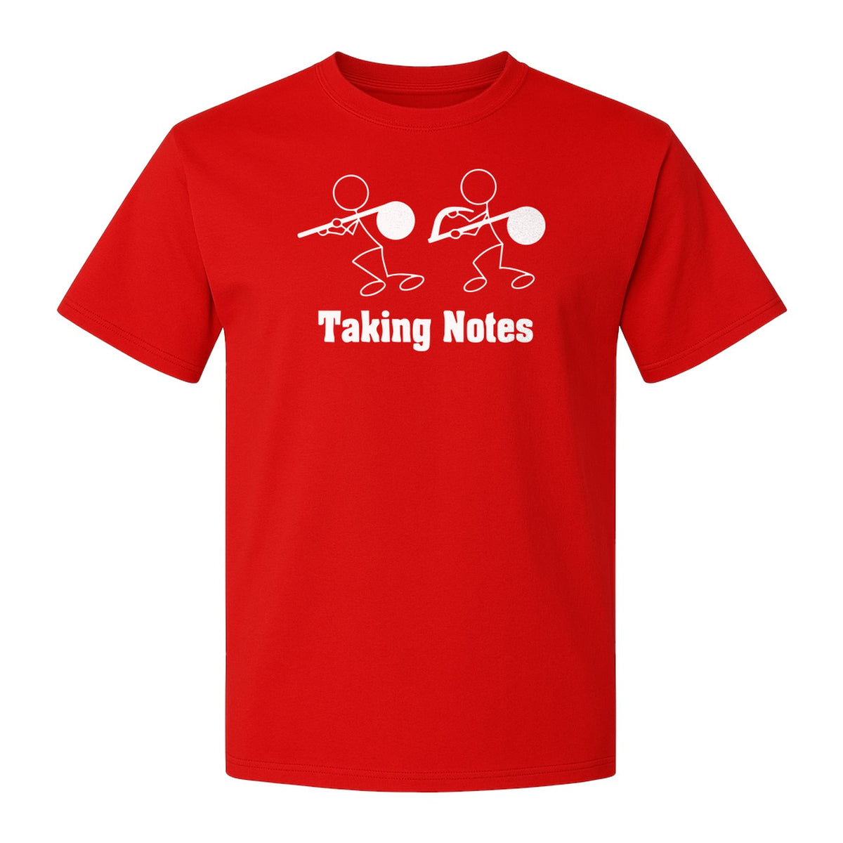 Music T-Shirt, Taking Notes Stick Figure Instrument Design for Musicians and Teachers