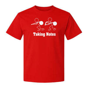 Music T-Shirt, Taking Notes Stick Figure Instrument Design for Musicians and Teachers