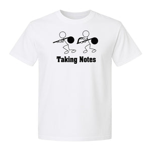 Music T-Shirt, Taking Notes Stick Figure Instrument Design for Musicians and Teachers
