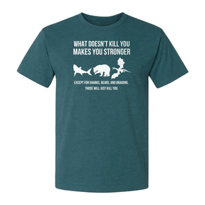 Shark Bear Dragon T-Shirt, What Doesn't Kill You Sarcastic Survival Humor Graphic