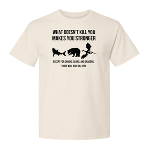 Shark Bear Dragon T-Shirt, What Doesn't Kill You Sarcastic Survival Humor Graphic