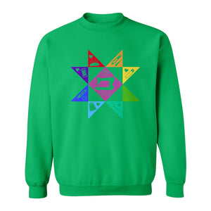Quilting Sweatshirt, Rainbow Star Sewing Machine Design for Quilters and Craft Lovers