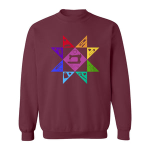 Quilting Sweatshirt, Rainbow Star Sewing Machine Design for Quilters and Craft Lovers