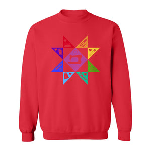 Quilting Sweatshirt, Rainbow Star Sewing Machine Design for Quilters and Craft Lovers