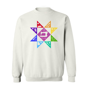 Quilting Sweatshirt, Rainbow Star Sewing Machine Design for Quilters and Craft Lovers