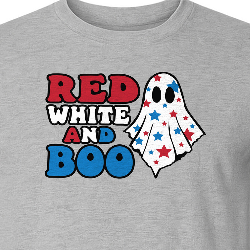 Patriotic Ghost T-Shirt, Red White and Boo Independence Day Graphic for Fourth of July