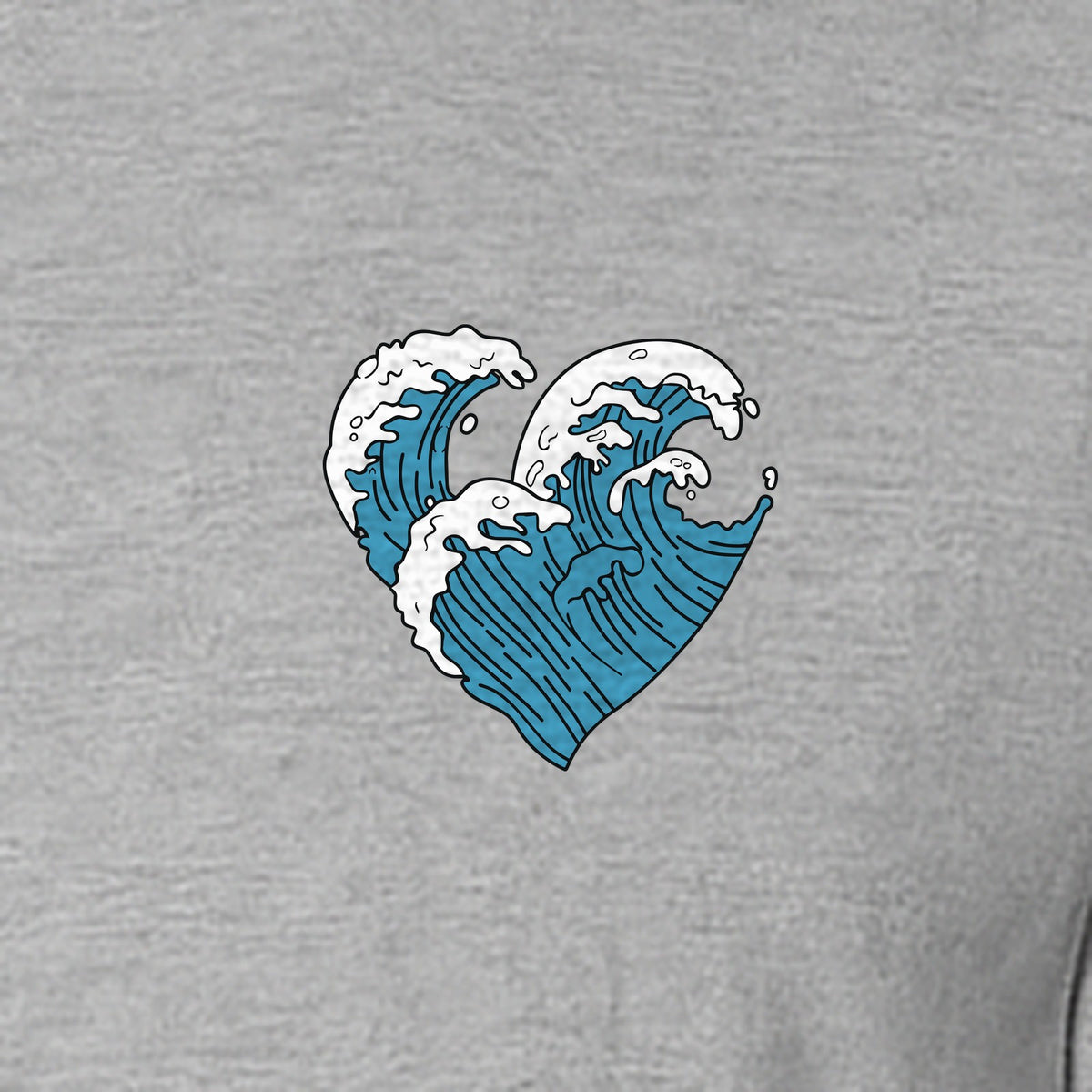 Ocean Wave Heart T-Shirt, Minimal Beach Graphic for Surf Lovers and Summer Vacations