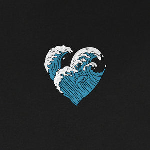 Ocean Wave Heart T-Shirt, Minimal Beach Graphic for Surf Lovers and Summer Vacations