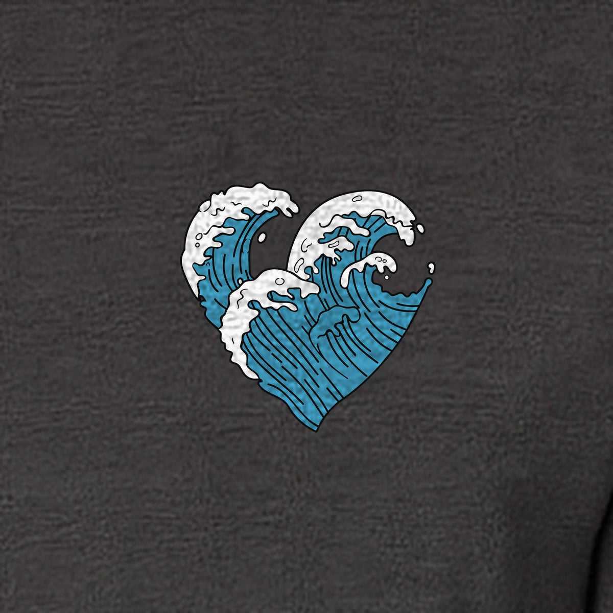 Ocean Wave Heart T-Shirt, Minimal Beach Graphic for Surf Lovers and Summer Vacations