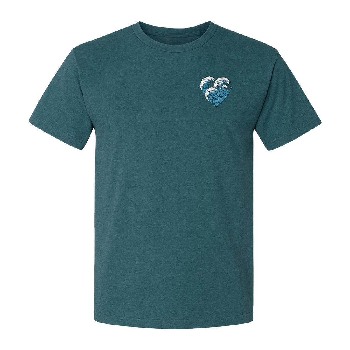 Ocean Wave Heart T-Shirt, Minimal Beach Graphic for Surf Lovers and Summer Vacations