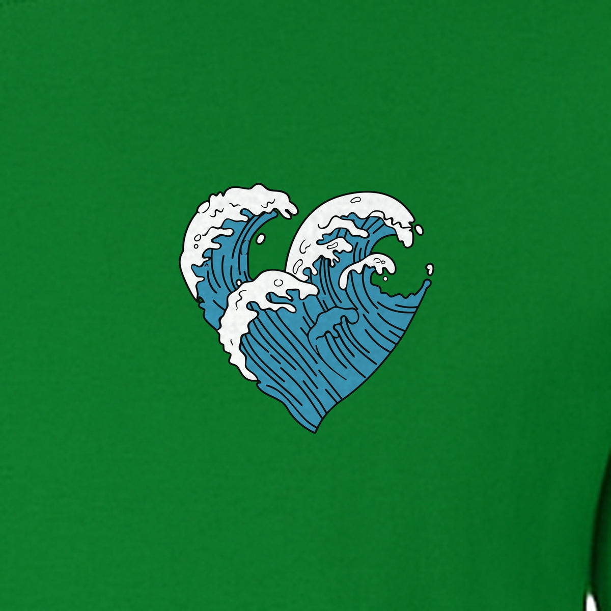 Ocean Wave Heart T-Shirt, Minimal Beach Graphic for Surf Lovers and Summer Vacations