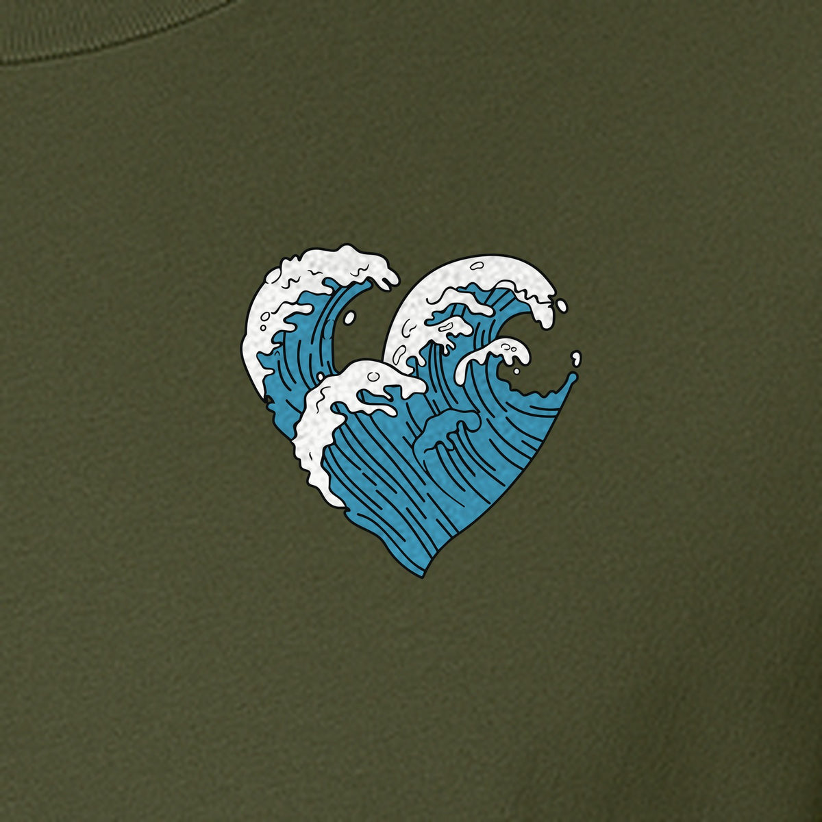 Ocean Wave Heart T-Shirt, Minimal Beach Graphic for Surf Lovers and Summer Vacations