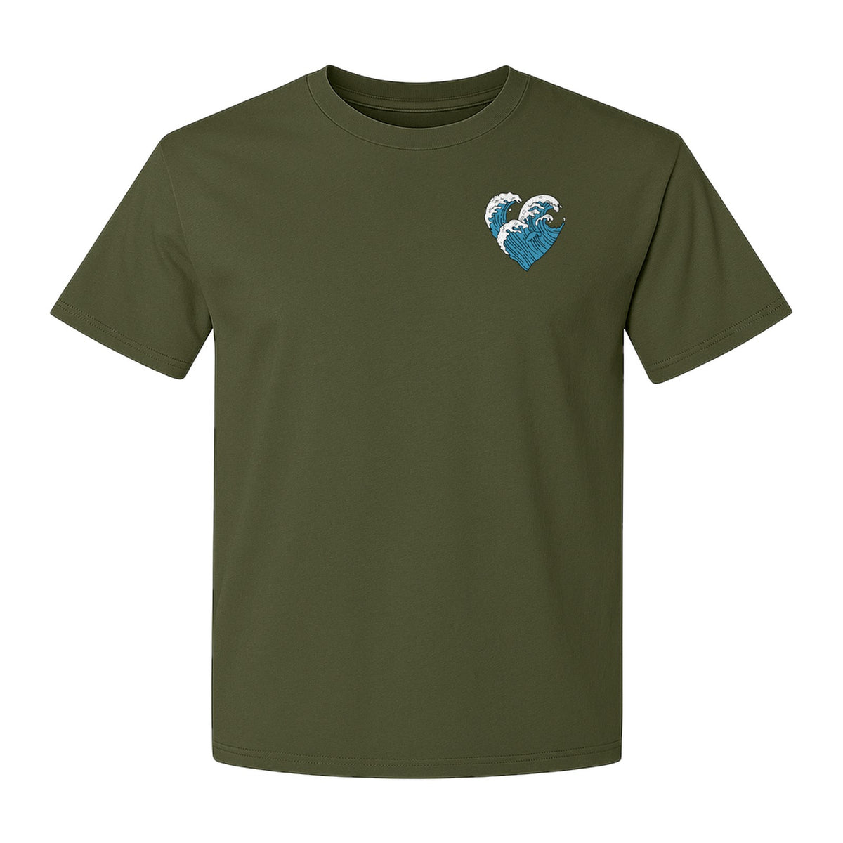 Ocean Wave Heart T-Shirt, Minimal Beach Graphic for Surf Lovers and Summer Vacations