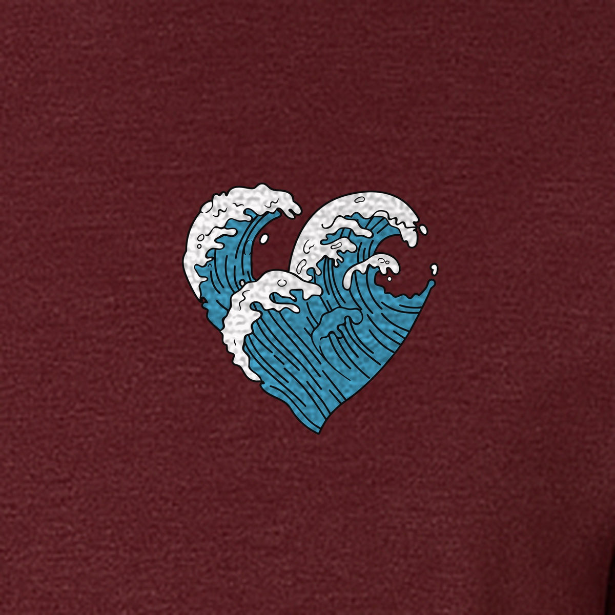 Ocean Wave Heart T-Shirt, Minimal Beach Graphic for Surf Lovers and Summer Vacations