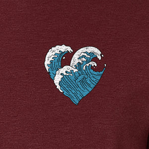 Ocean Wave Heart T-Shirt, Minimal Beach Graphic for Surf Lovers and Summer Vacations