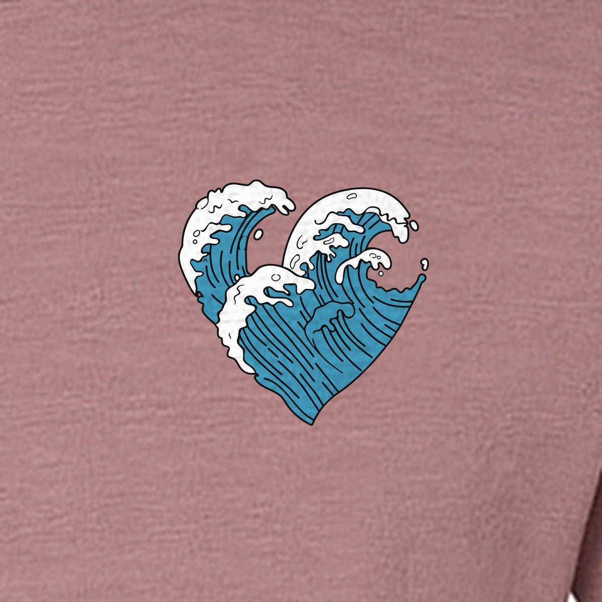 Ocean Wave Heart T-Shirt, Minimal Beach Graphic for Surf Lovers and Summer Vacations