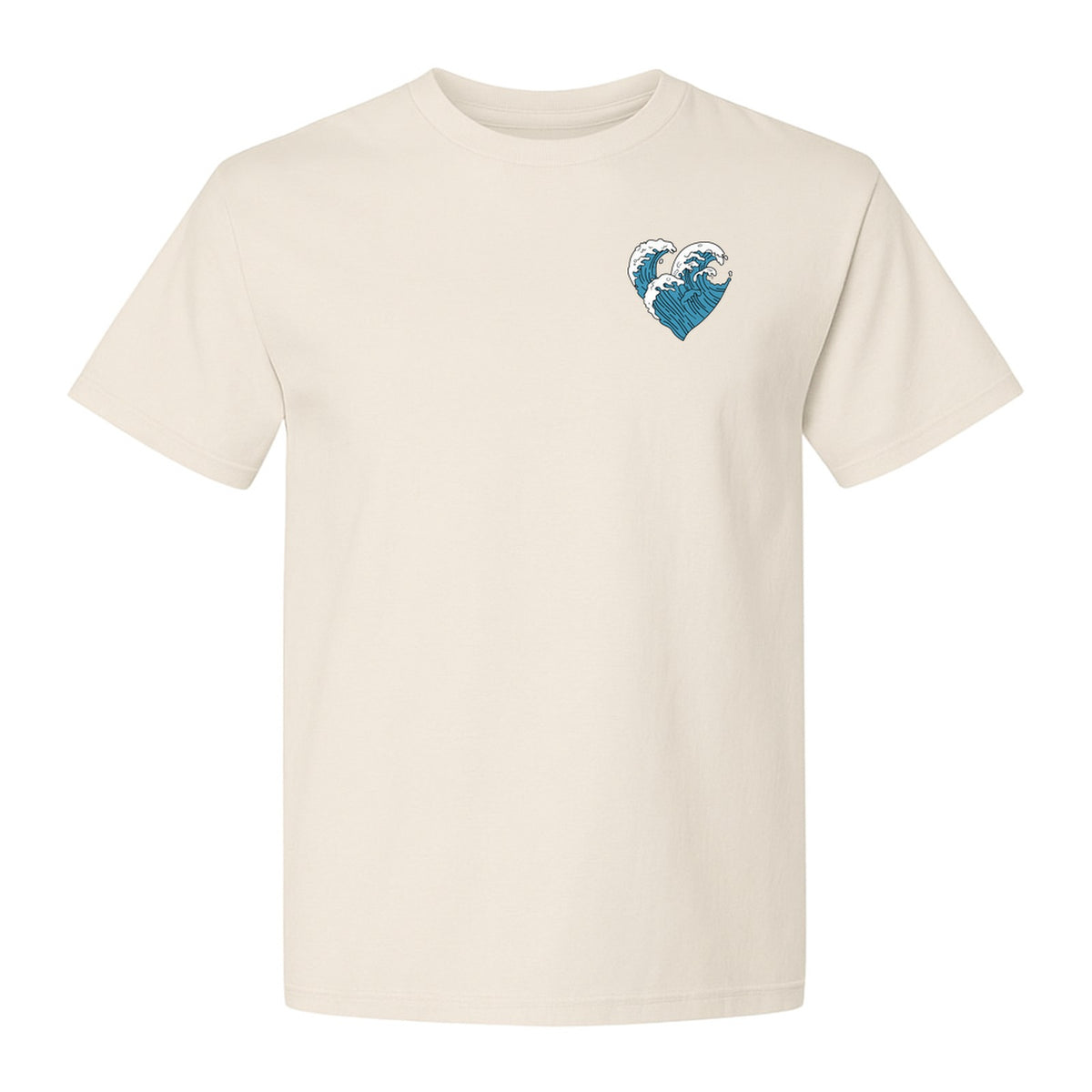 Ocean Wave Heart T-Shirt, Minimal Beach Graphic for Surf Lovers and Summer Vacations