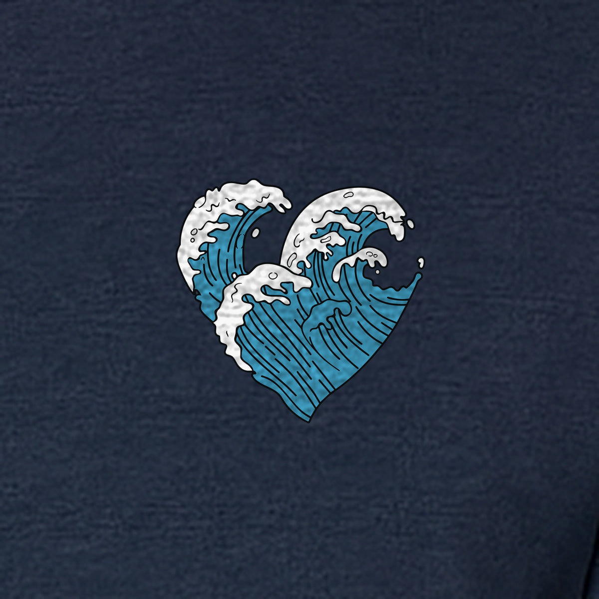Ocean Wave Heart T-Shirt, Minimal Beach Graphic for Surf Lovers and Summer Vacations