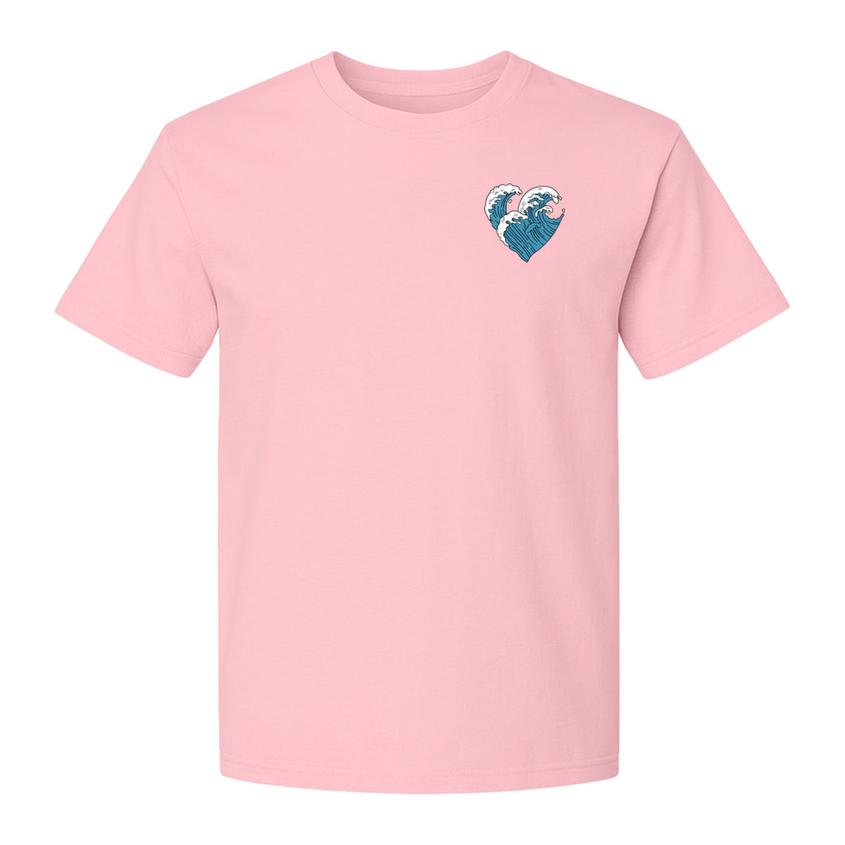 Ocean Wave Heart T-Shirt, Minimal Beach Graphic for Surf Lovers and Summer Vacations