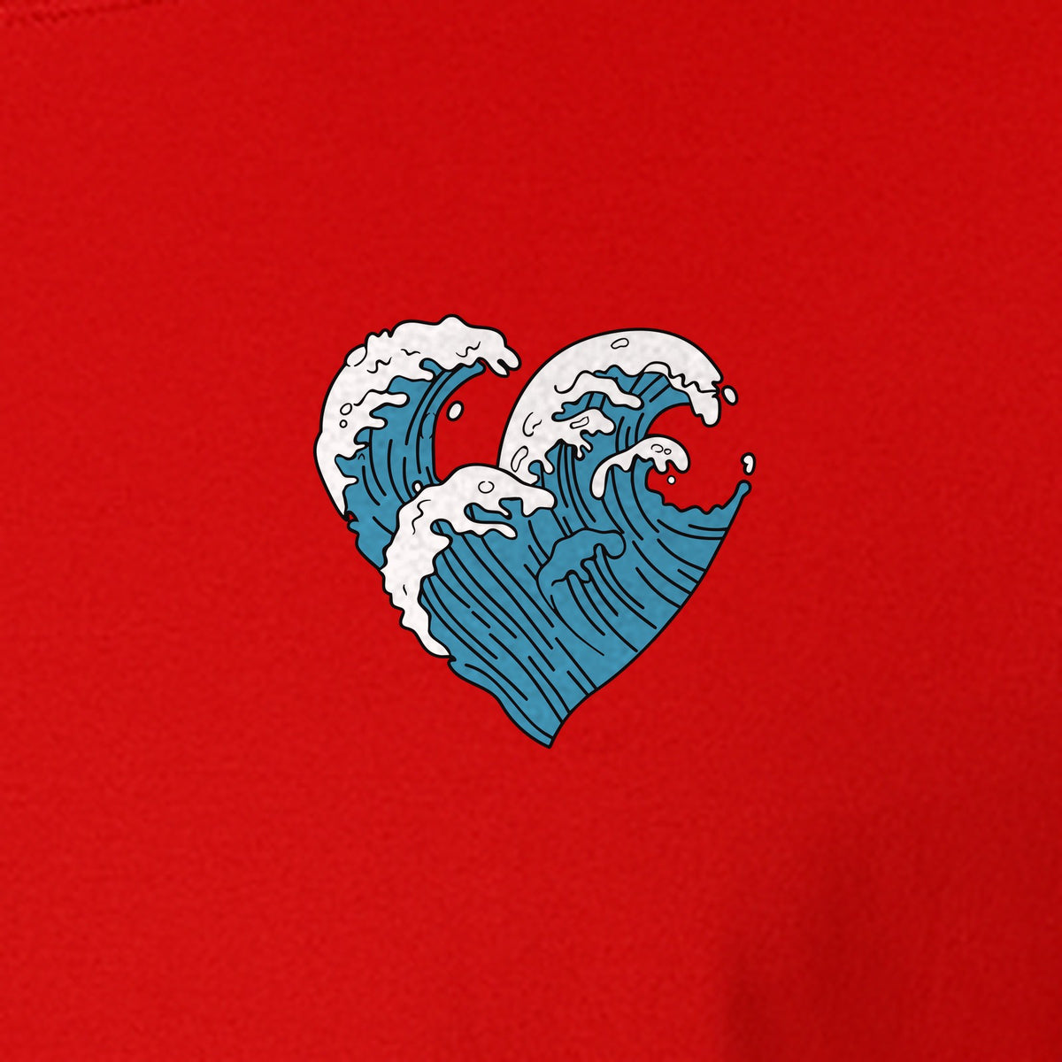 Ocean Wave Heart T-Shirt, Minimal Beach Graphic for Surf Lovers and Summer Vacations