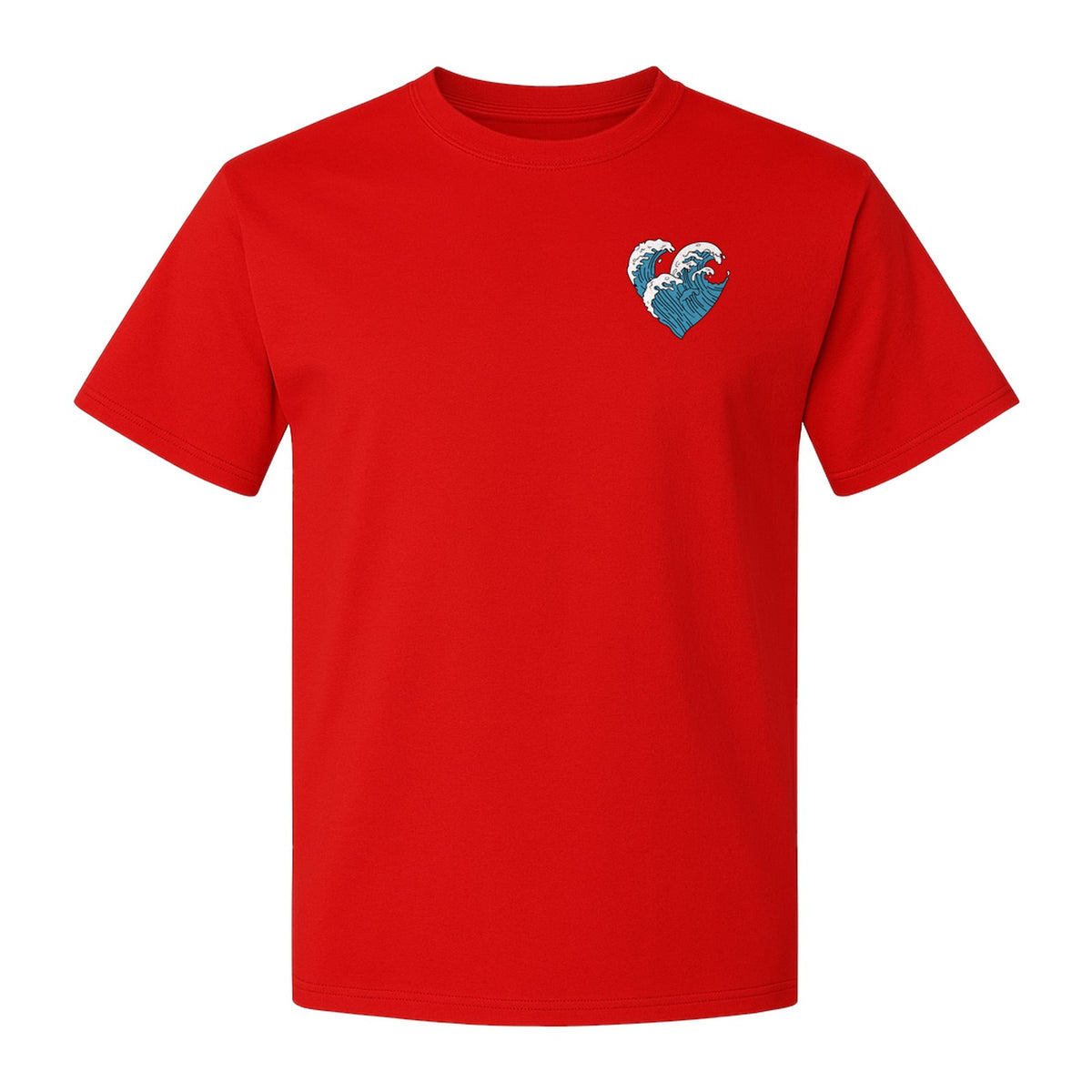 Ocean Wave Heart T-Shirt, Minimal Beach Graphic for Surf Lovers and Summer Vacations