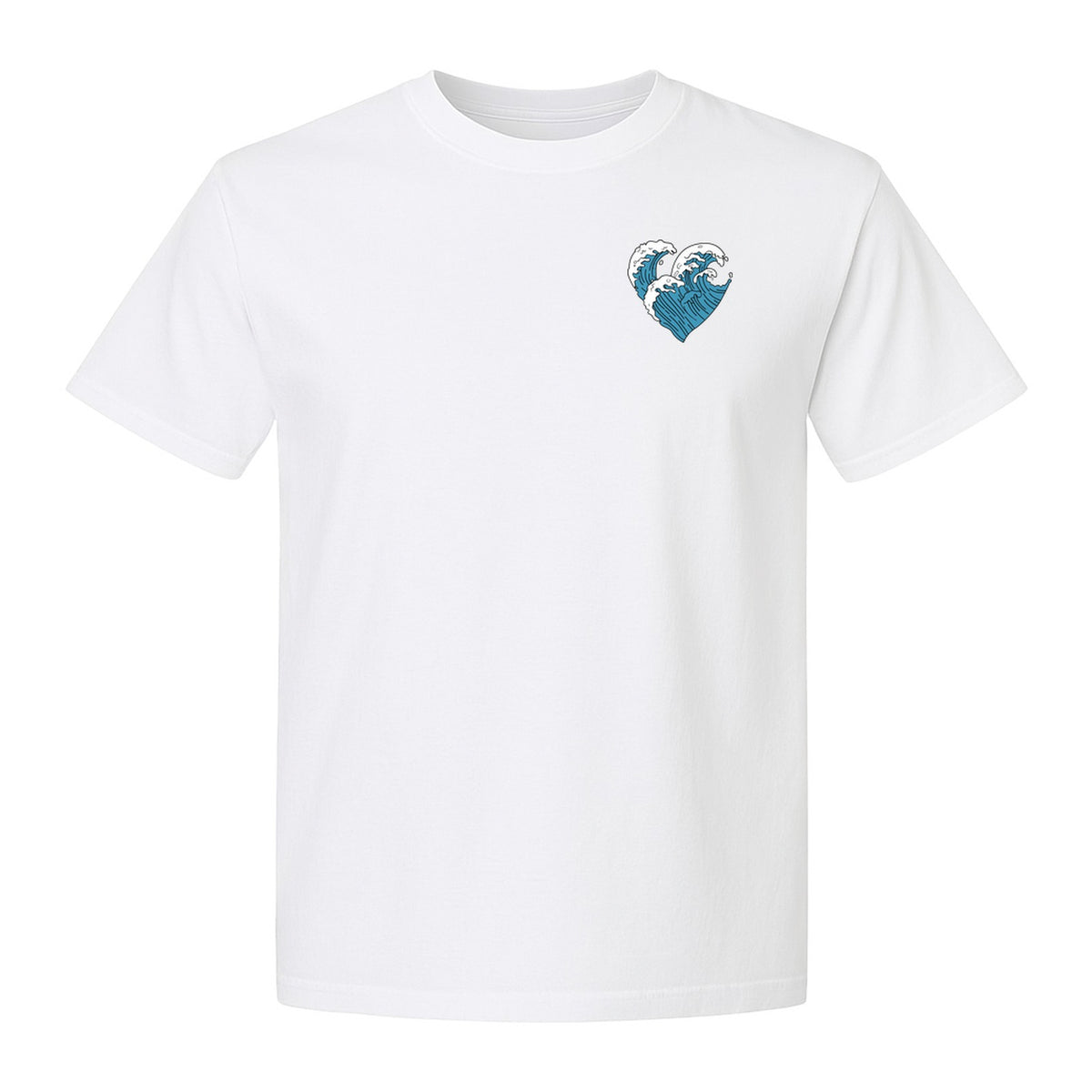 Ocean Wave Heart T-Shirt, Minimal Beach Graphic for Surf Lovers and Summer Vacations