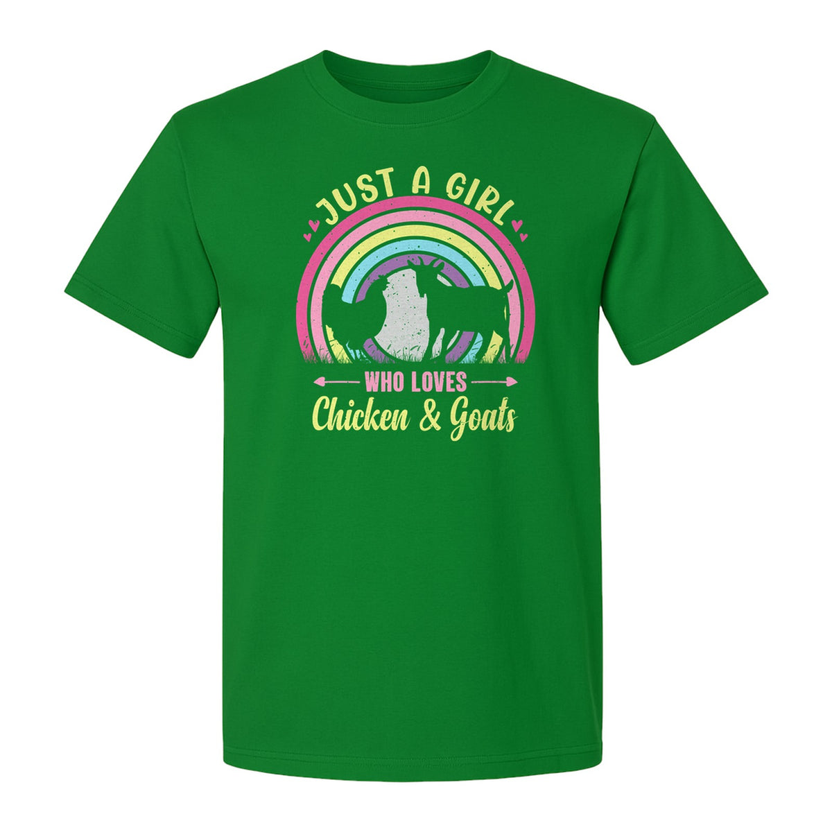 Chicken and Goat T-Shirt, Just a Girl Who Loves Farm Animals Graphic Gift for Farmers