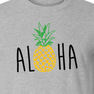 Pineapple Aloha T-Shirt, Tropical Vacation Graphic for Hawaii Trips and Beach Getaways