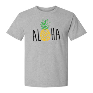 Pineapple Aloha T-Shirt, Tropical Vacation Graphic for Hawaii Trips and Beach Getaways