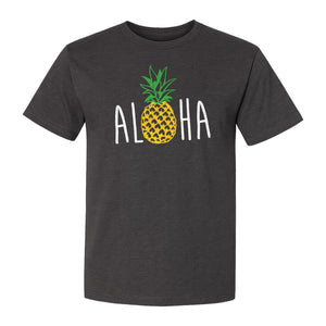 Pineapple Aloha T-Shirt, Tropical Vacation Graphic for Hawaii Trips and Beach Getaways