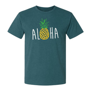 Pineapple Aloha T-Shirt, Tropical Vacation Graphic for Hawaii Trips and Beach Getaways