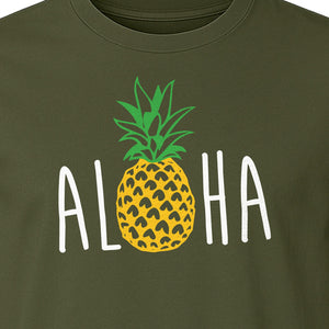 Pineapple Aloha T-Shirt, Tropical Vacation Graphic for Hawaii Trips and Beach Getaways