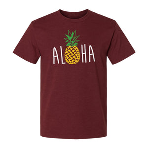Pineapple Aloha T-Shirt, Tropical Vacation Graphic for Hawaii Trips and Beach Getaways